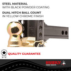 Adjustable Ball Mount Kit With Dual Ball, 2" Receiver, 6" Drop