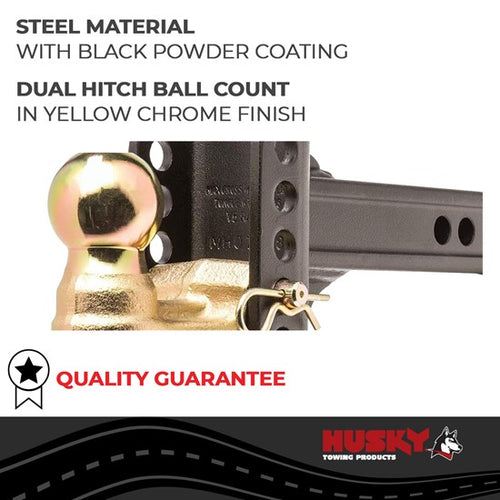 Adjustable Ball Mount Kit With Dual Ball, 2" Receiver, 6" Drop
