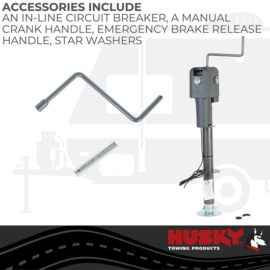 Brute Electric Tongue Jack, 4500 lb- Silver