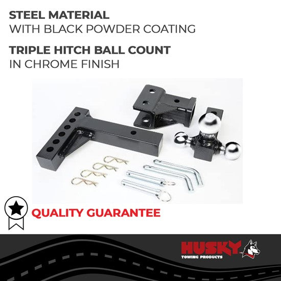 Tri-Ball Adjustable Hitch Ball Mount, 2000/6000 lb/10000 lb GTW