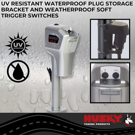 Super Brute Electric Tongue Jack, 5000 lb w/Remote- Silver