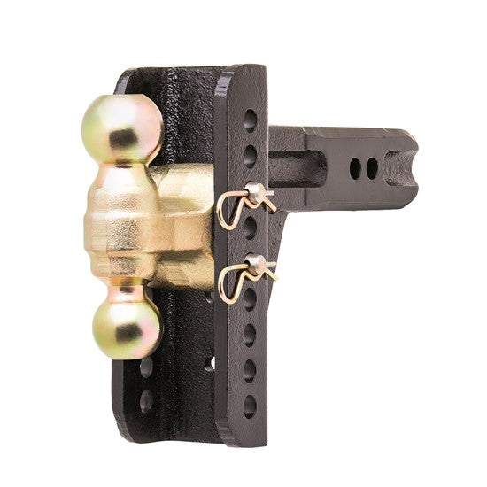 Adjustable Ball Mount Kit With Dual Ball, 2.5" Receiver, 6" Drop