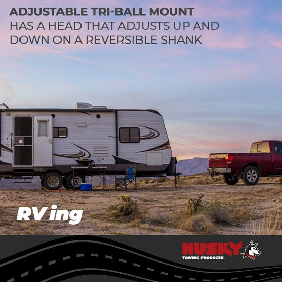 Tri-Ball Adjustable Hitch Ball Mount, 2000/6000 lb/10000 lb GTW