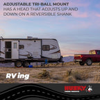Tri-Ball Adjustable Hitch Ball Mount, 2000/6000 lb/10000 lb GTW