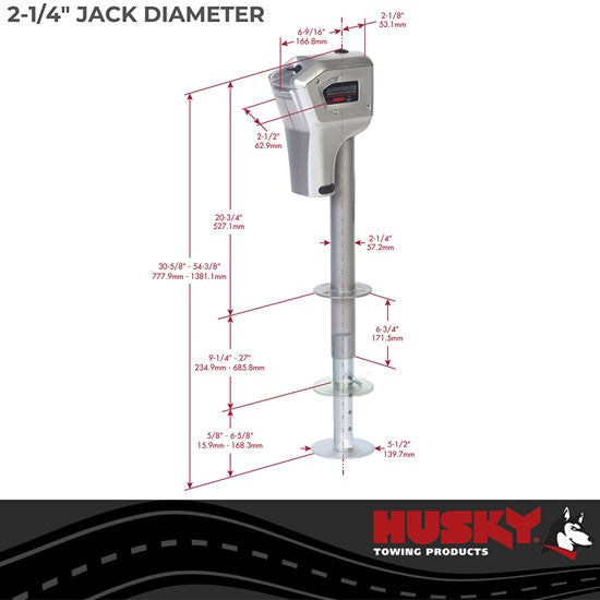 Super Brute Electric Tongue Jack, 5000 lb w/Remote- Silver